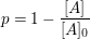 $ p=1-\frac{[A]}{[A]_0} $